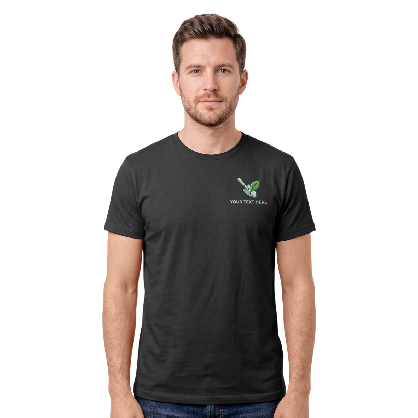 Personalised Gardening Service T-shirt | Custom Embroidered Staff Gardener Tee