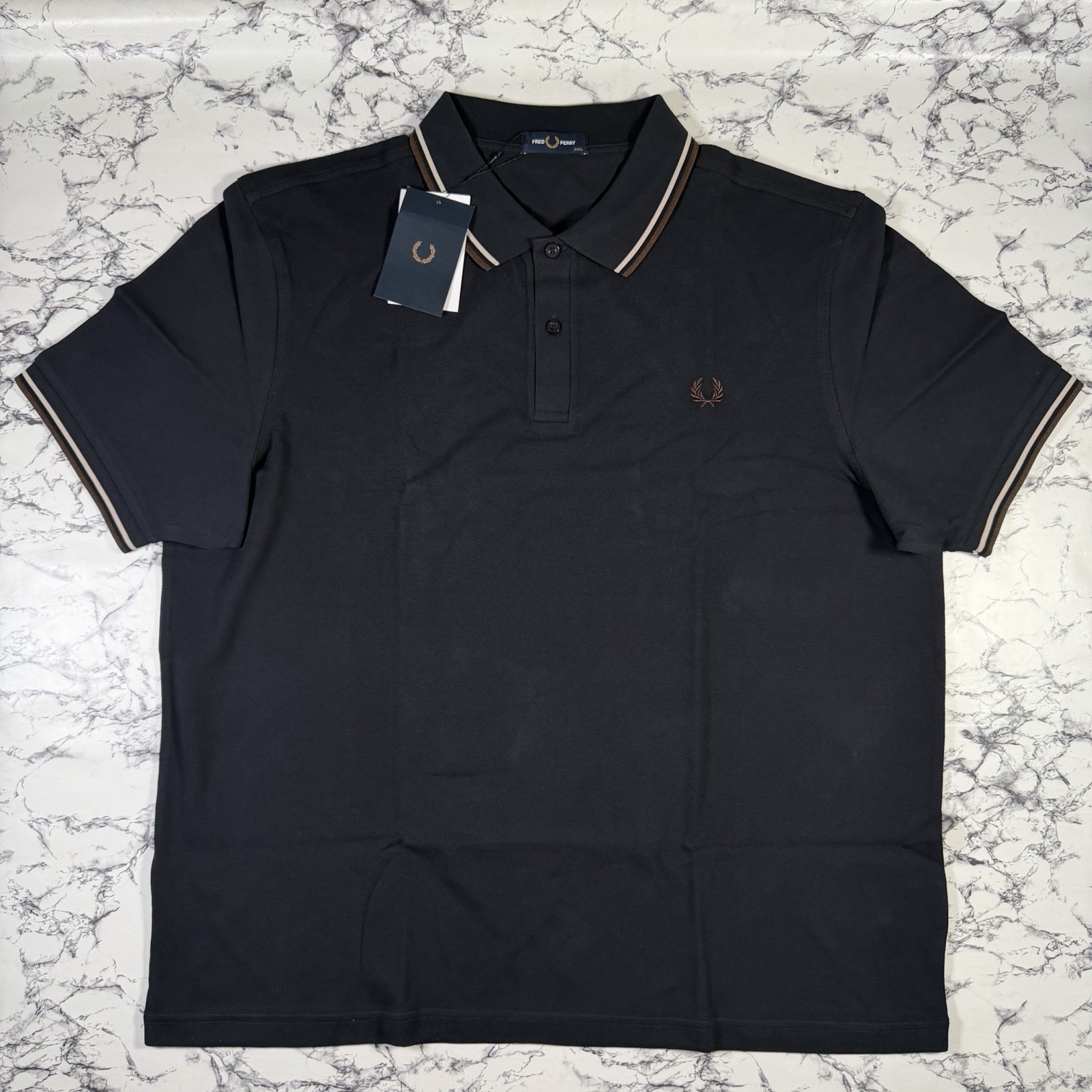 FRED PERRY Mens Navy Blue Twin Tipped Polo Shirt SIZE 3XL M3600 52A BNWT