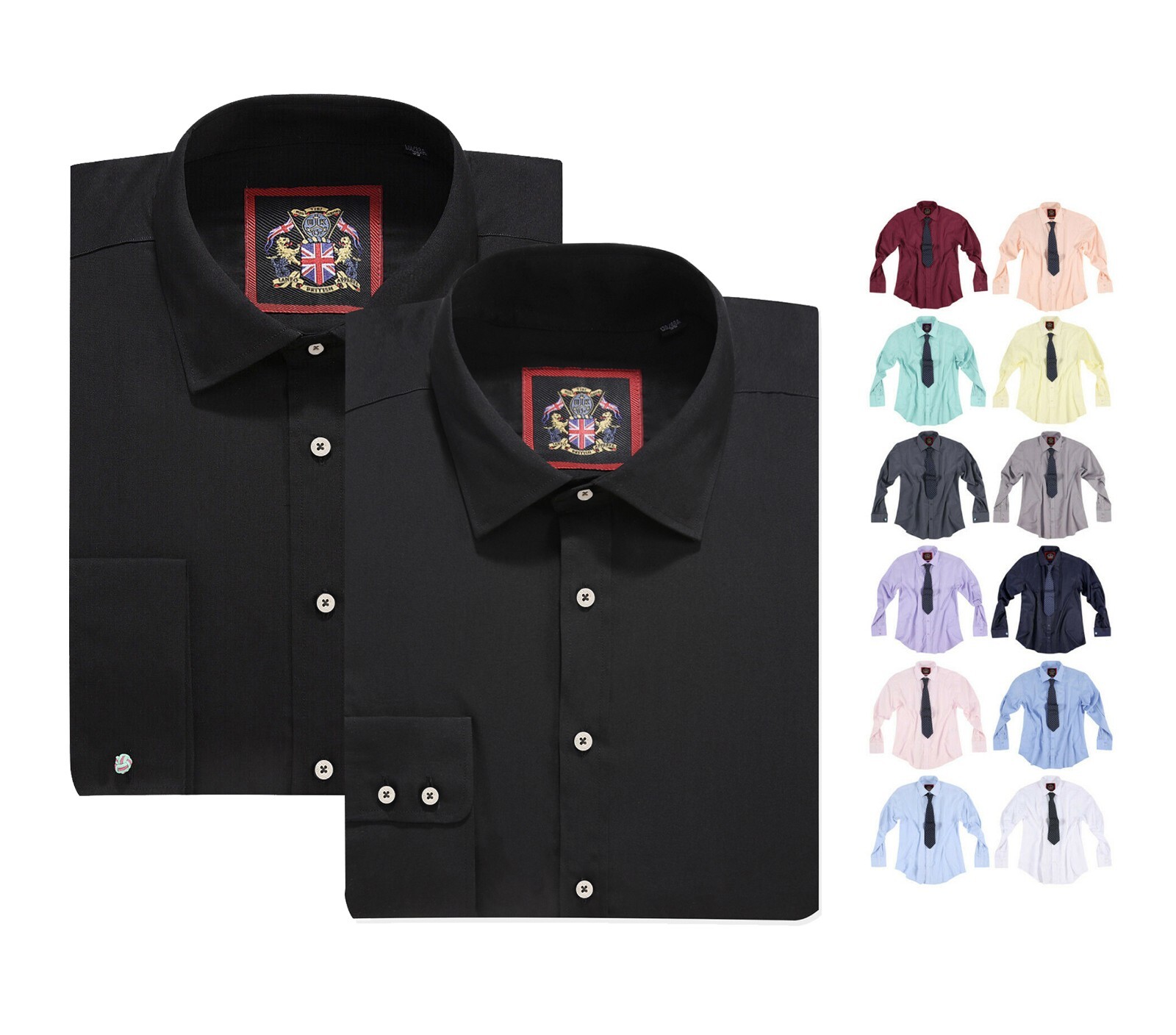 Mens Regular Fit Shirt,Formal Office Wedding Single & Double Cuff,Free Cufflinks