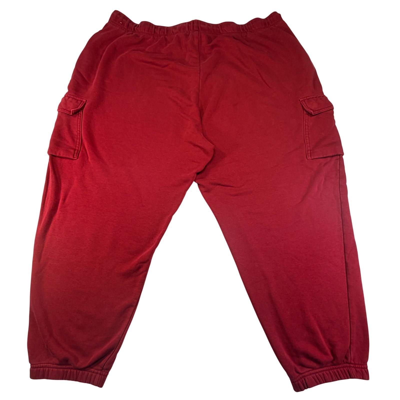 Nike Cargo Jogger Sweatpants Womens 3X Red Fleece Snap Pocket Athleisure Comfort