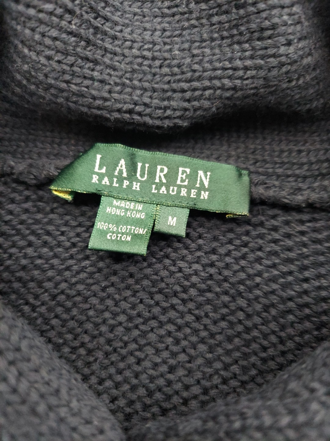 Lauren Ralph Lauren Sweater Womens Medium Navy Blue Toggle Button Cowl Nautical