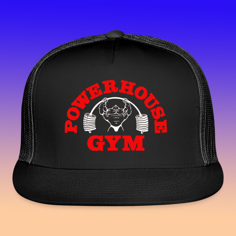 Powerhouse Gym Logo Black Trucker Hat Cap Adult Size