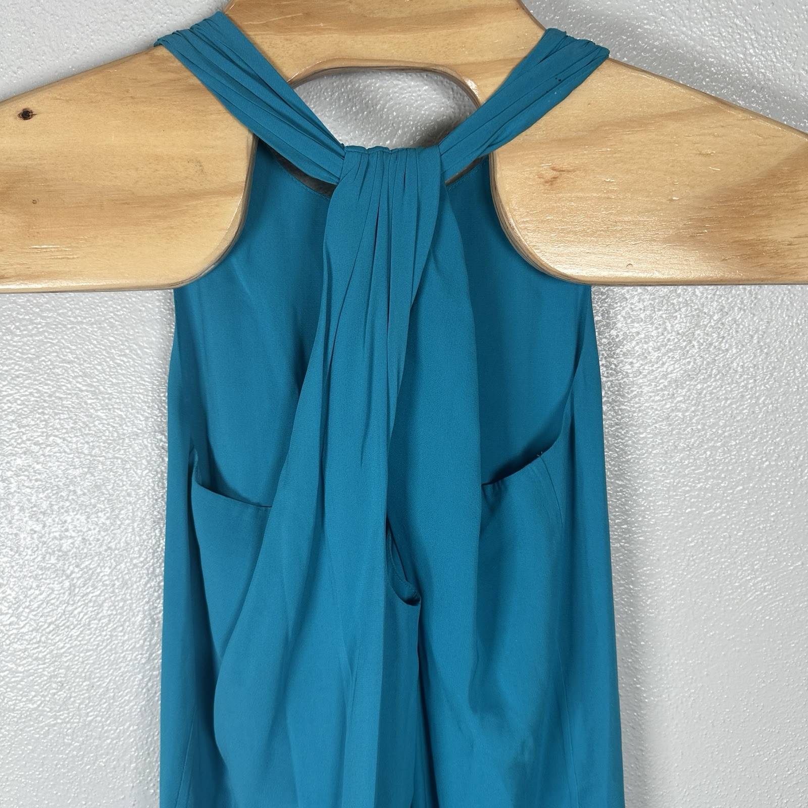 Alice + Olivia Silk Racerback Mini Dress Womens XS Aqua Blue Summer Resort Beach