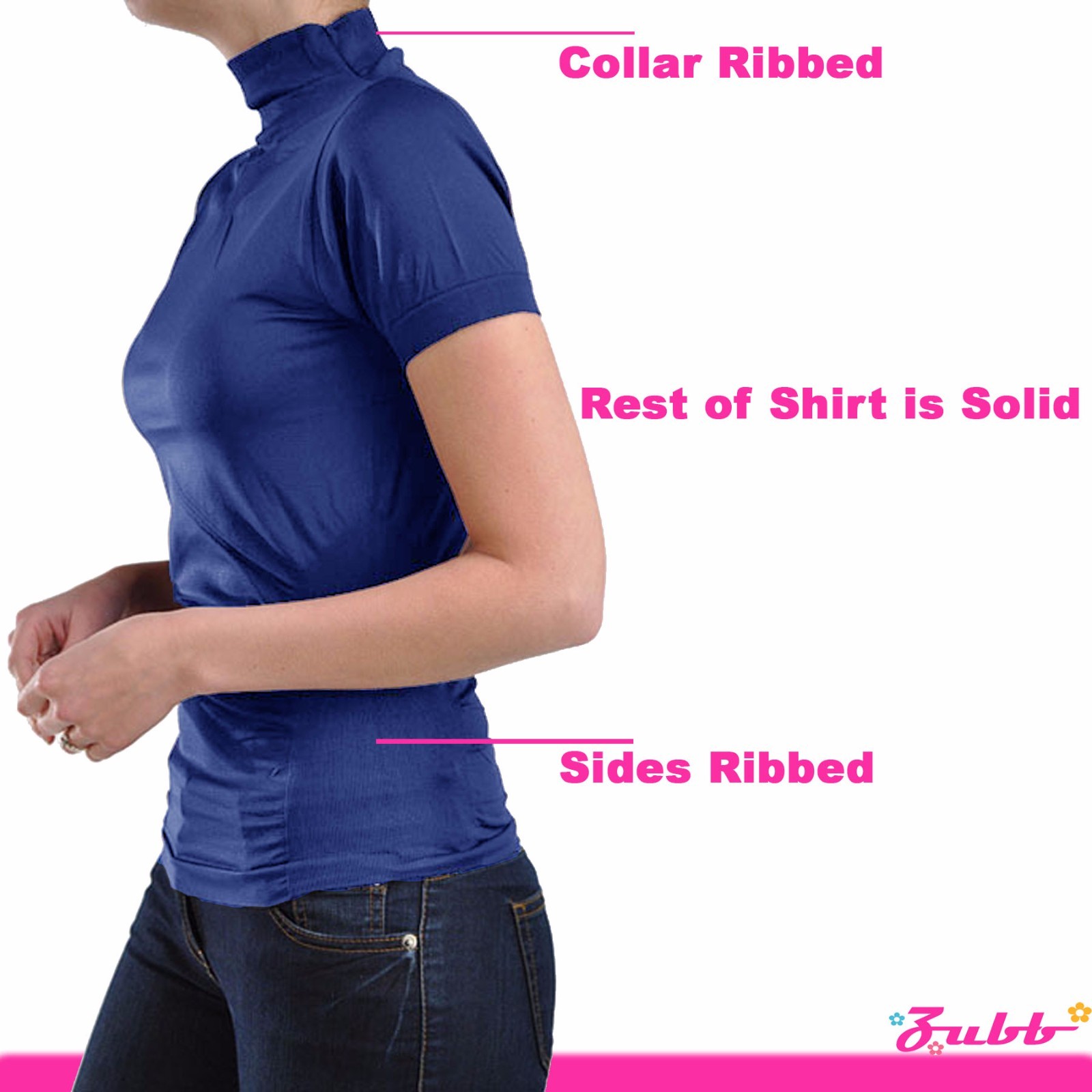 Seamless Short Sleeve Mock Neck Turtleneck Shirt XS-M