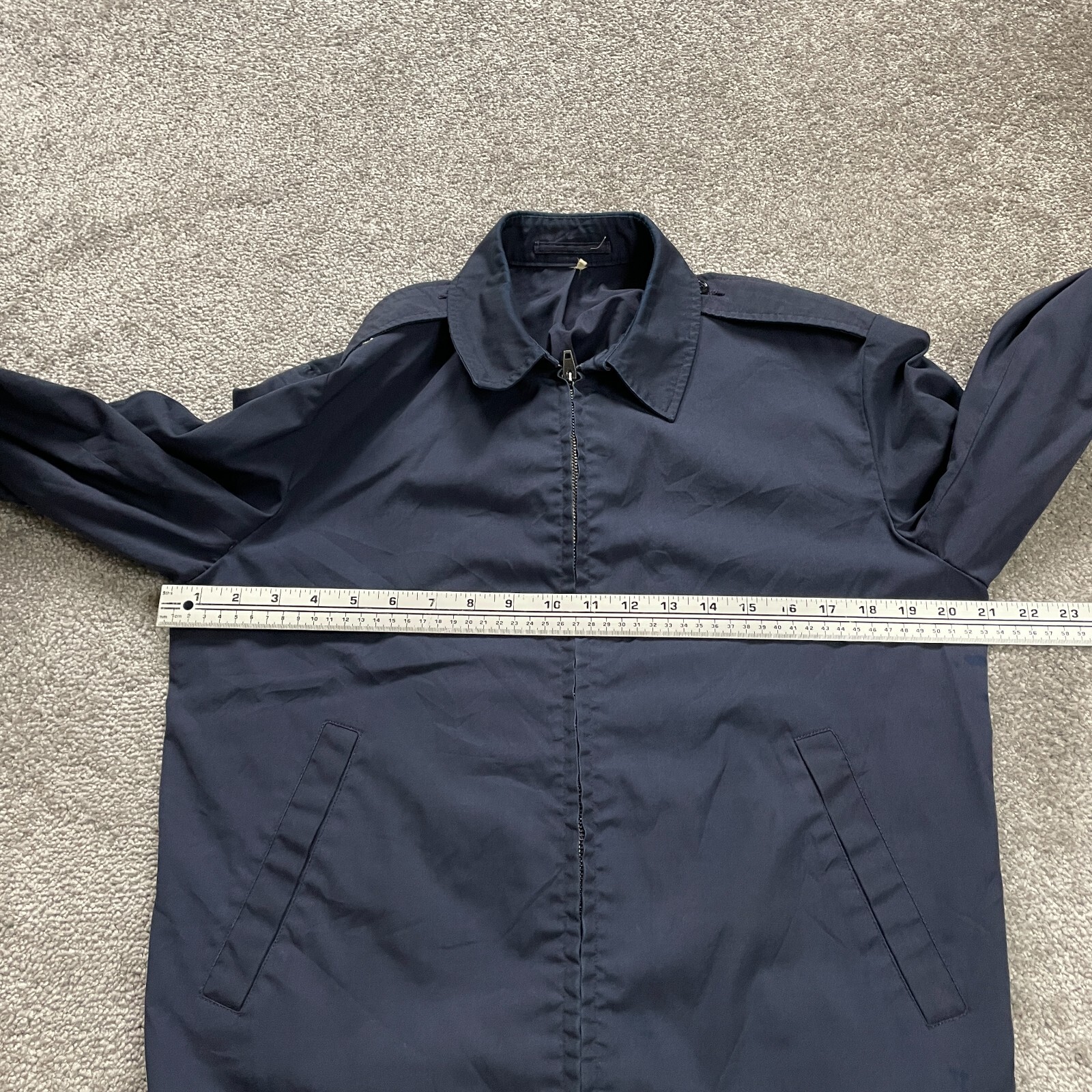 Ceiling Zero Blauer Jacket Men Medium Navy Blue Full Zip Collared Outdoor Casual