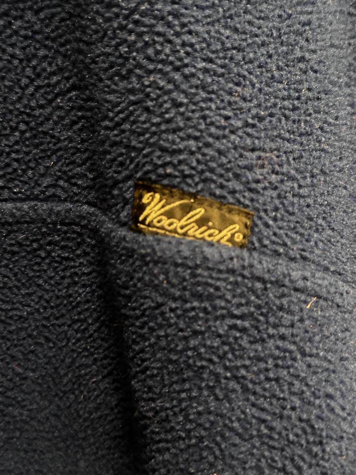 Vintage 90s Woolrich USA Fleece Pullover Snap Button Collar Mens L Royal Blue
