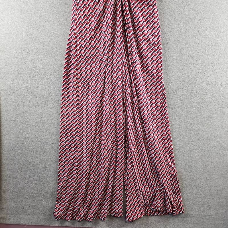 Vince Camuto Twist-Front Cap-Sleeve Jumpsuit Women’s M Red Multi Zipper Closure