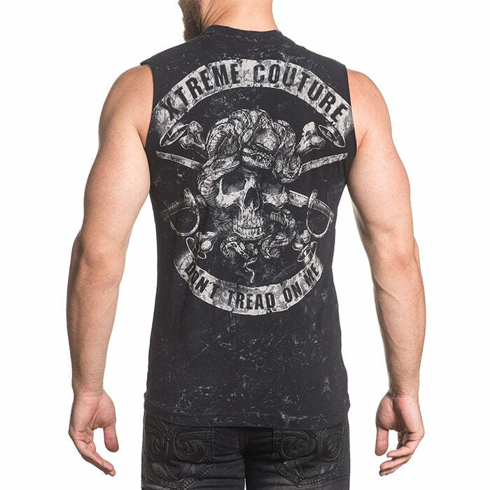 Xtreme Couture Men’s T-shirt DON’T TREAD MUSCLE TEE Sleeveless Black