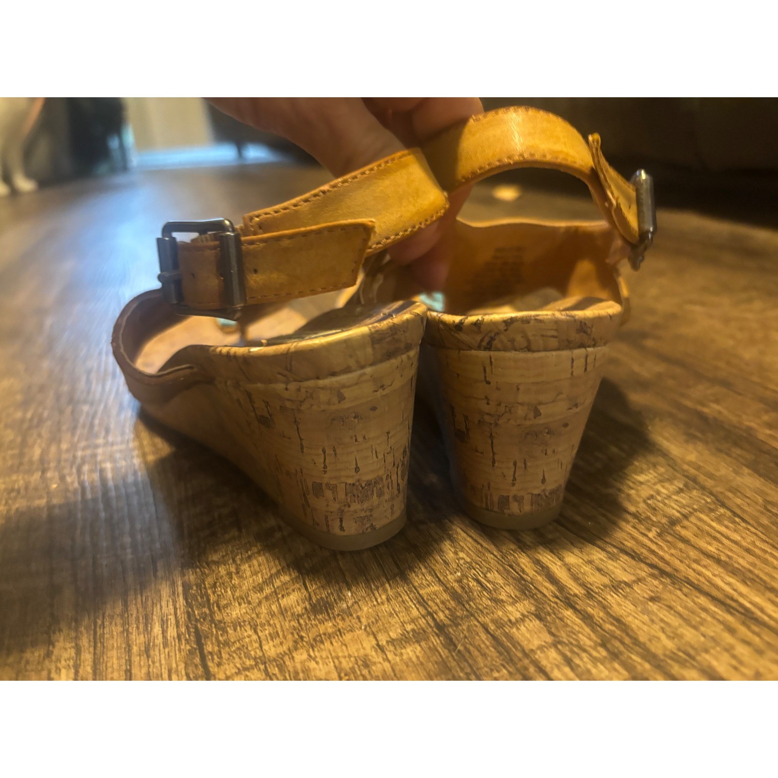 Simply Vera Vera Wang Turquoise Beaded Cork Wedge Sandals Womens Boho Thong Heel