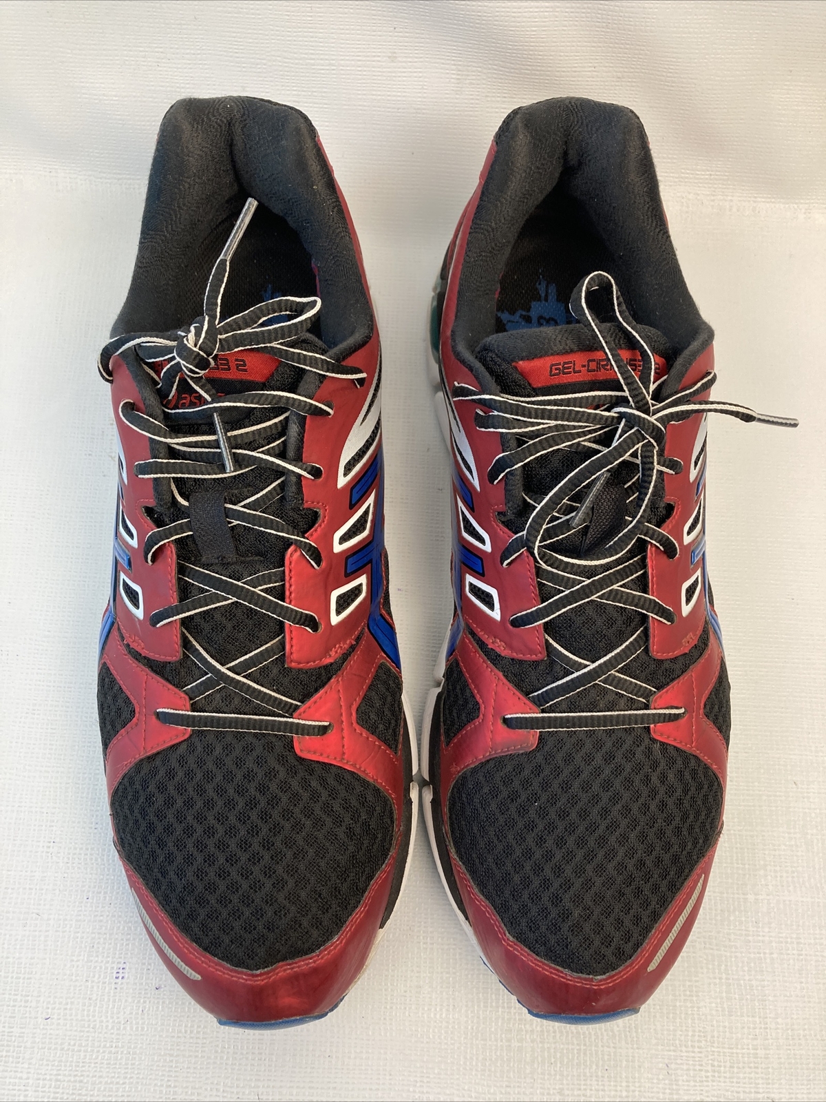 Asics Gel Cirrus33-2 Red Black Blue T314N Running Shoes Men 12.5 EUC HTF RARE
