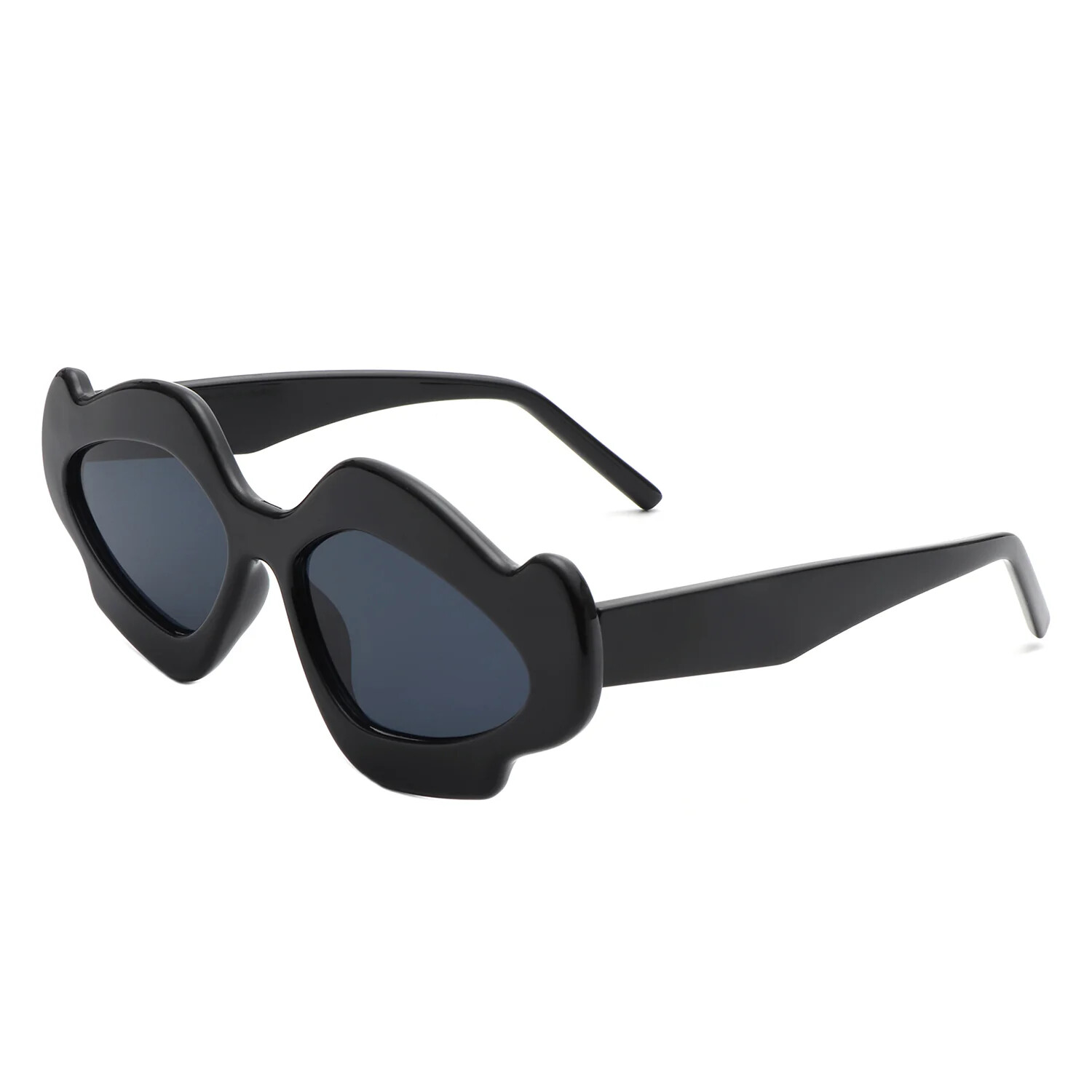 Geometric Wavy Design Women’s Fashion Sunglasses with 100% UV Protection Lens