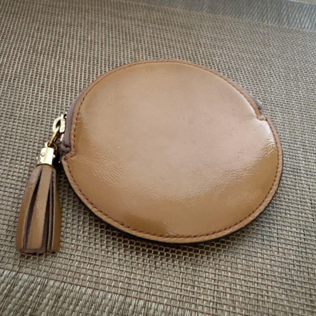 GUCCI Soho Coin Case Round Wallet Glossy Beige