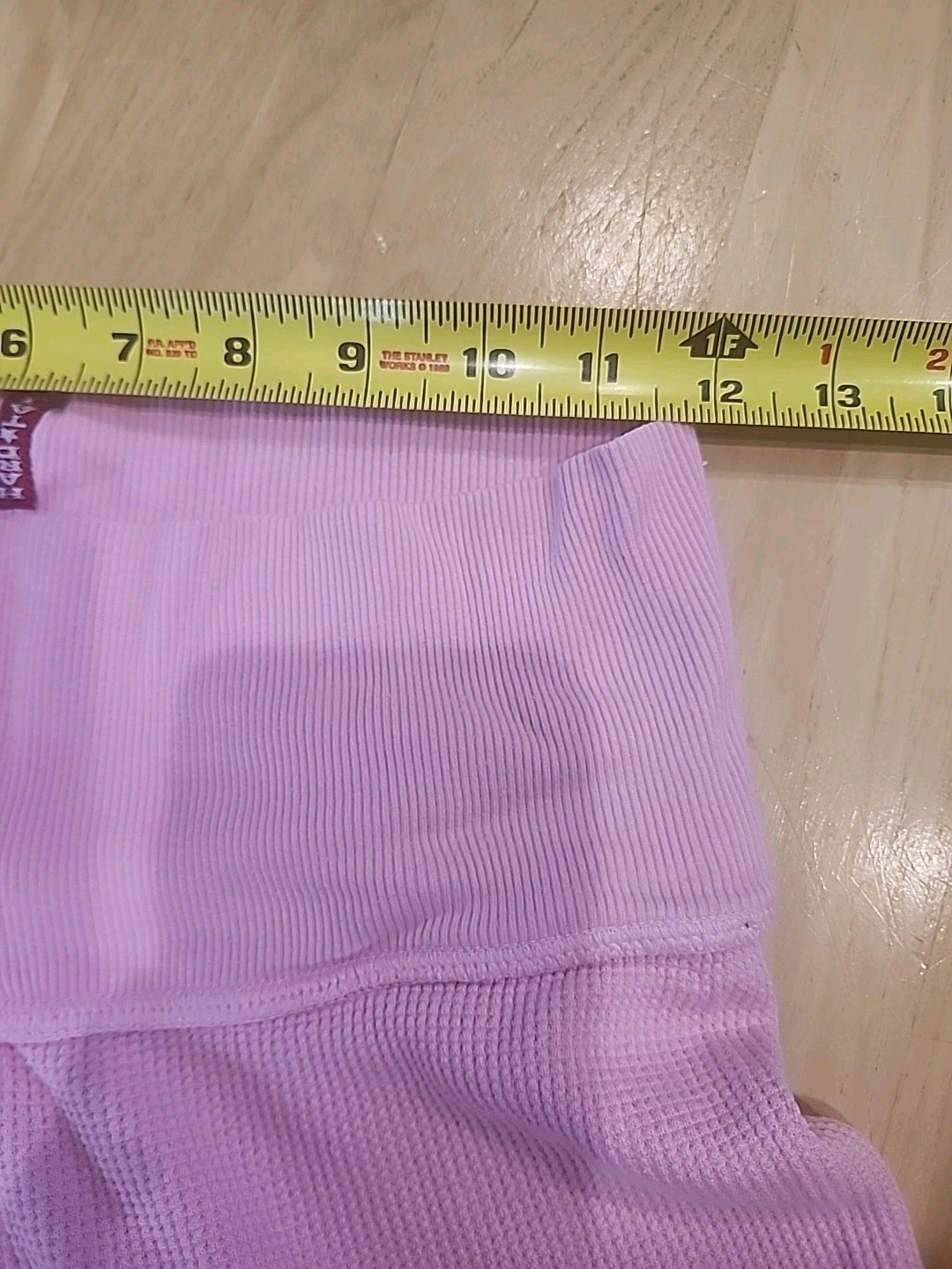 Vintage Y2K Hard Tail Fold Over Flare Yoga Pants Light Pink Waffle Knit Small
