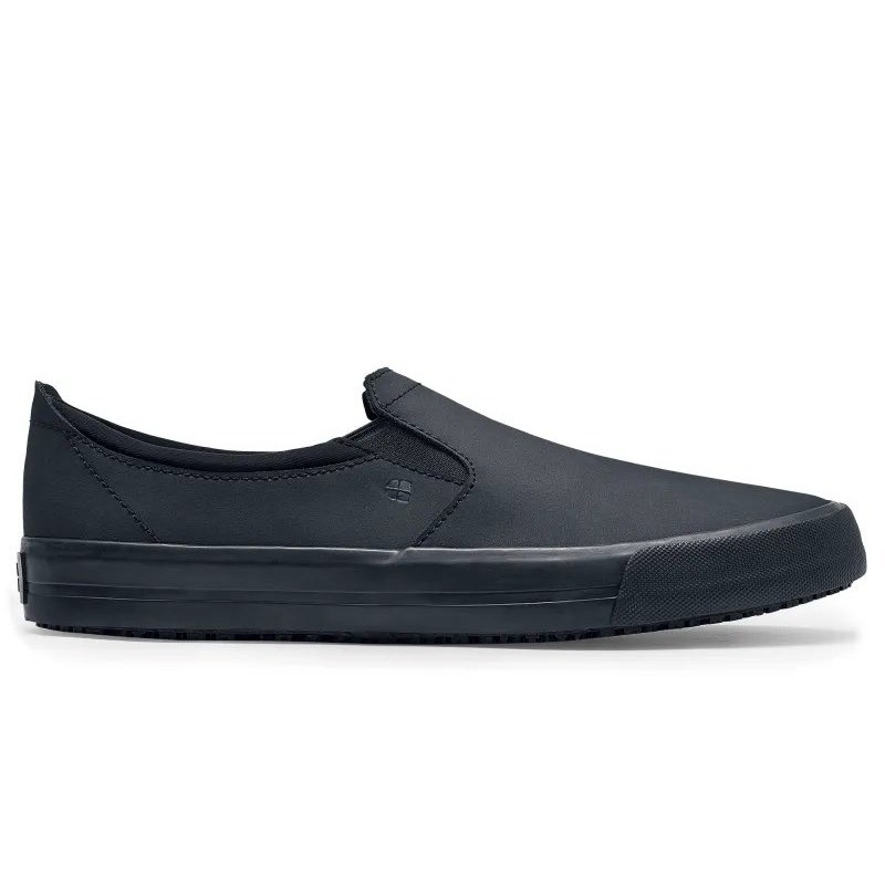 Shoes For Crews Ollie II Black Leather Slip On SR Work Shoes 34257 M-5 W-6.5 NEW