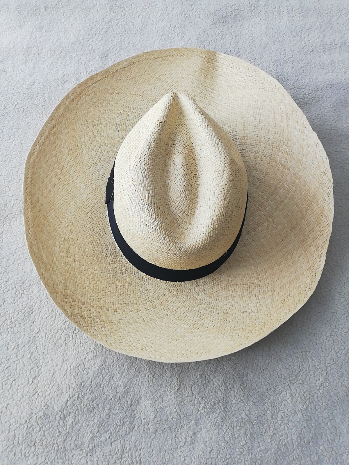 GENUINE ECUADOR HAT “PANAMA HAT” 100% TOQUILLA STRAW LARGE 60Cm CLASSIC BEIGE
