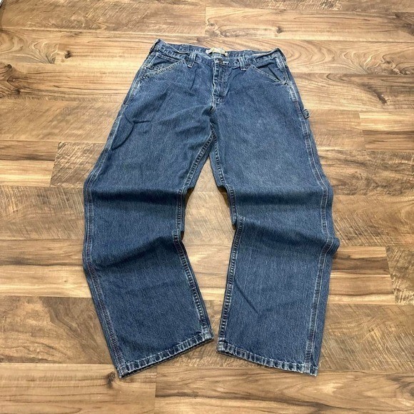 Vintage Y2K Lee Dungarees Carpenter Jeans Baggy Workwear Denim 90s 32×32