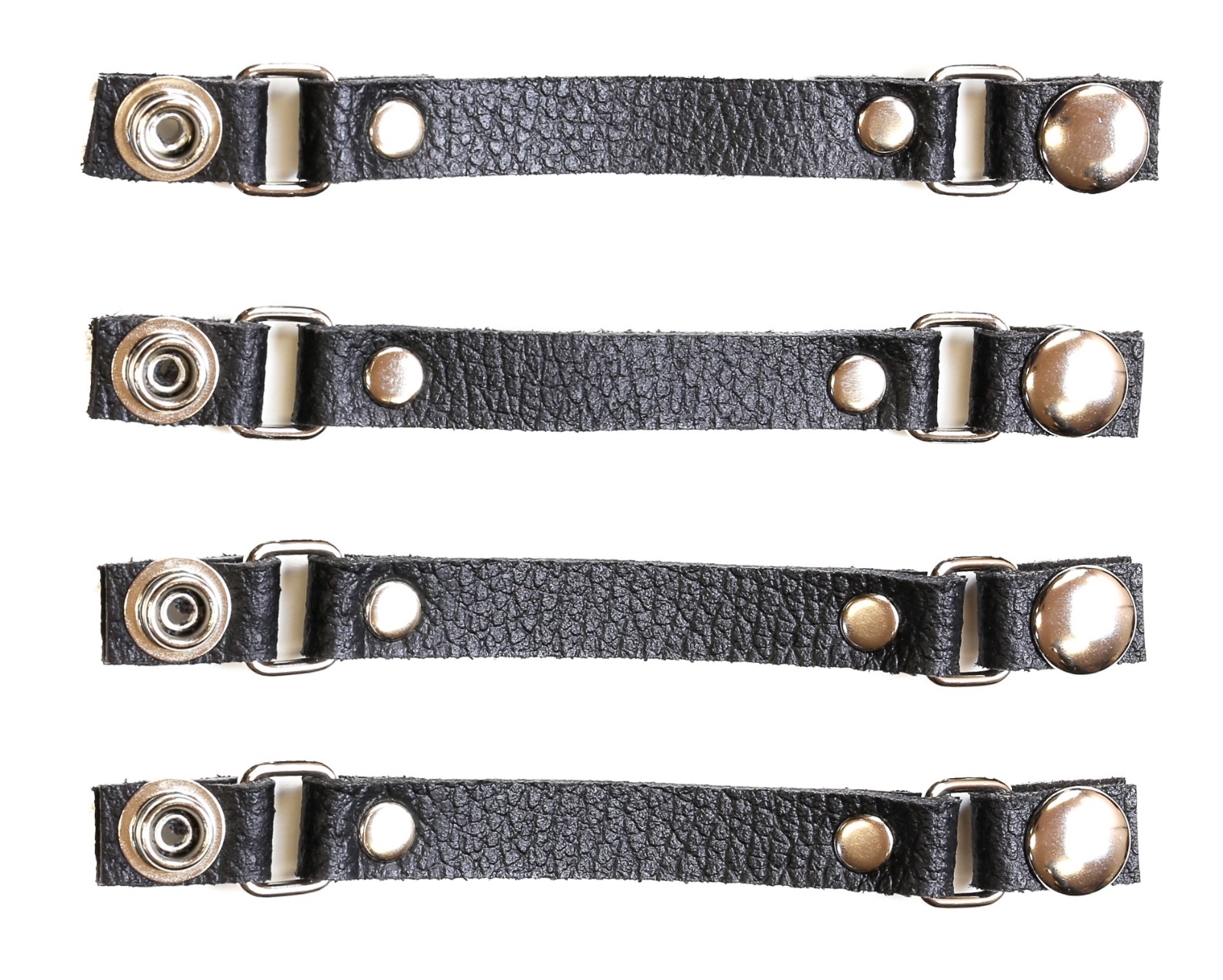 4 Set Black Leather 1/2″ Wide Vest Extender Extension For MC Jacket Bikers Vest