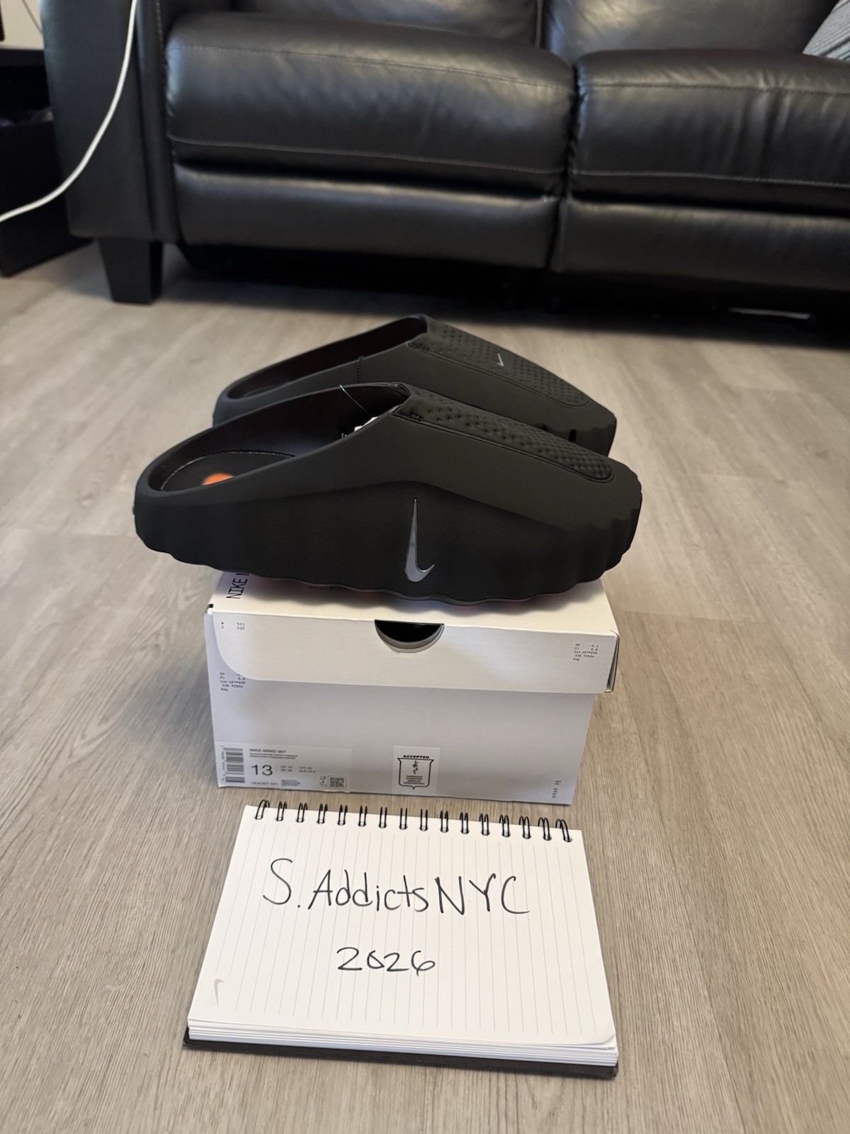 Nike Mind 001 Slide ‘Black Chrome’ (HQ4307-001) Size 13