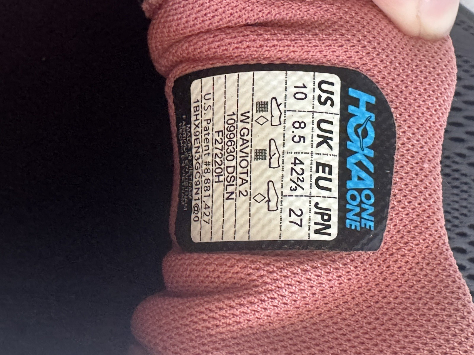 Size 10- Hoka One One HOKA Gaviota 2 Dark Shadow Lantana Womens Athletic Sneaker