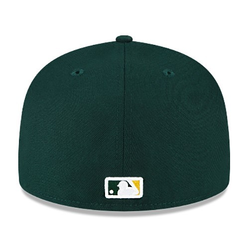 New Era Oakland Athletics Fitted Hat MLB 9X World Champ Patch Yellow Under Brim