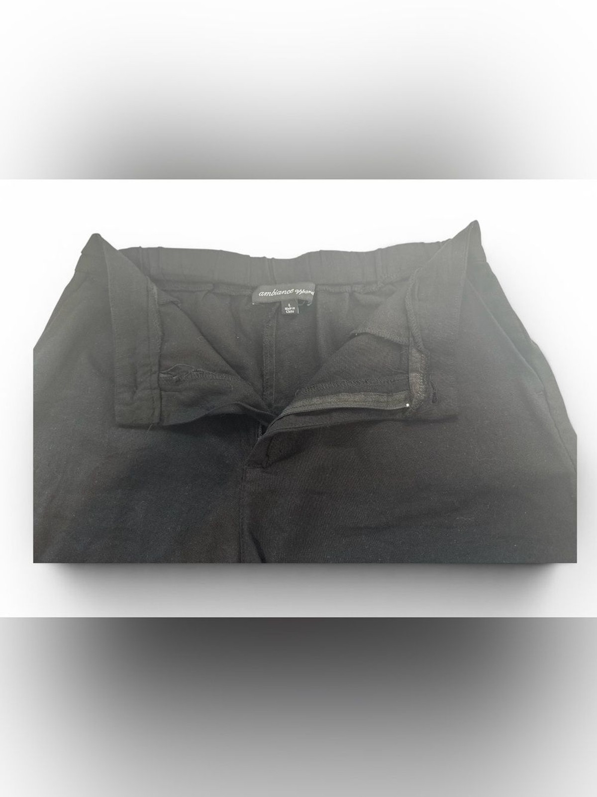 Ambiance Apparel Black Linen Blend High-Waisted Shorts, Size Large