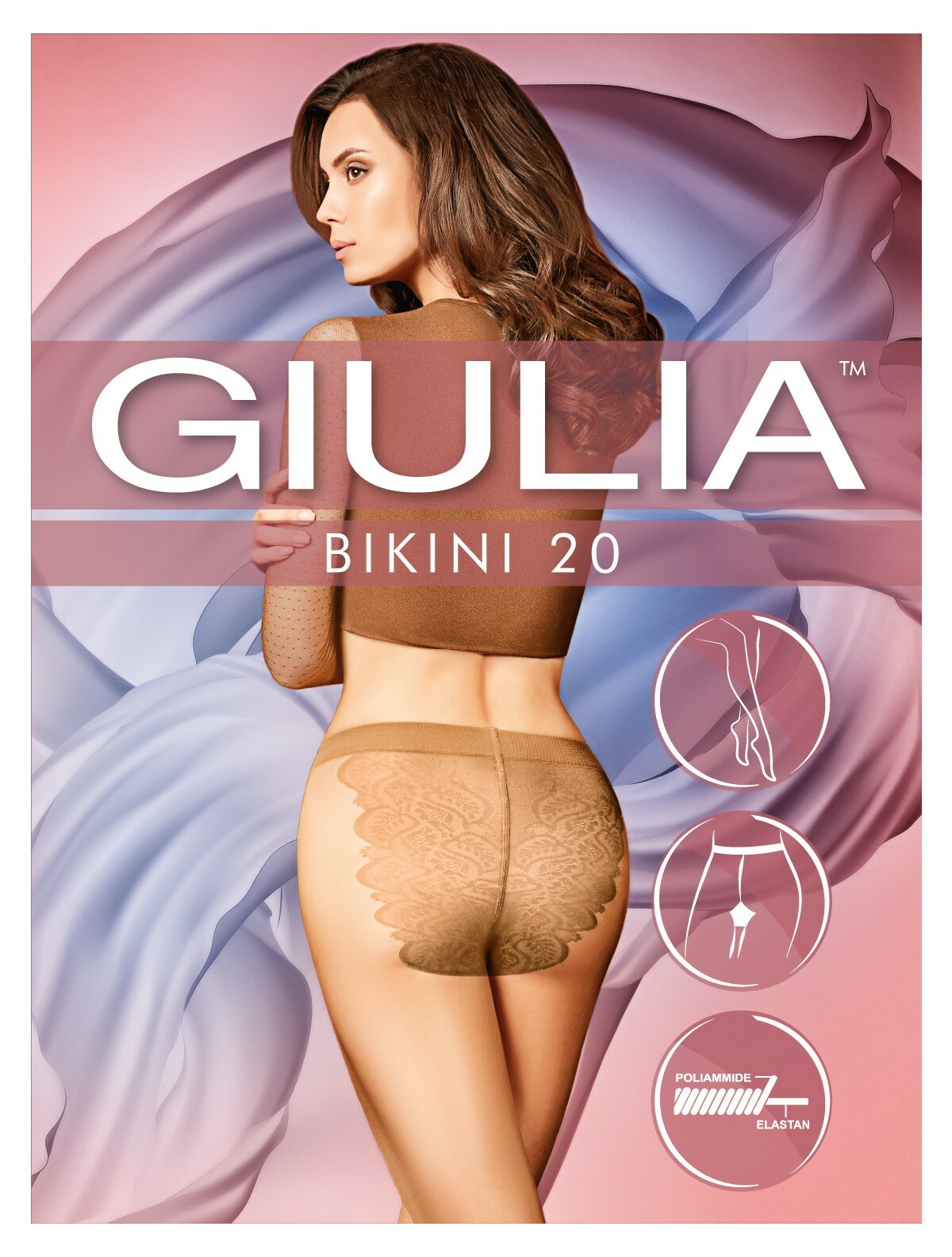 Giulia Bikini 20 Bikini-cut Pantyhose Silky Glossy Soft Sexy Sheer MADE IN EU