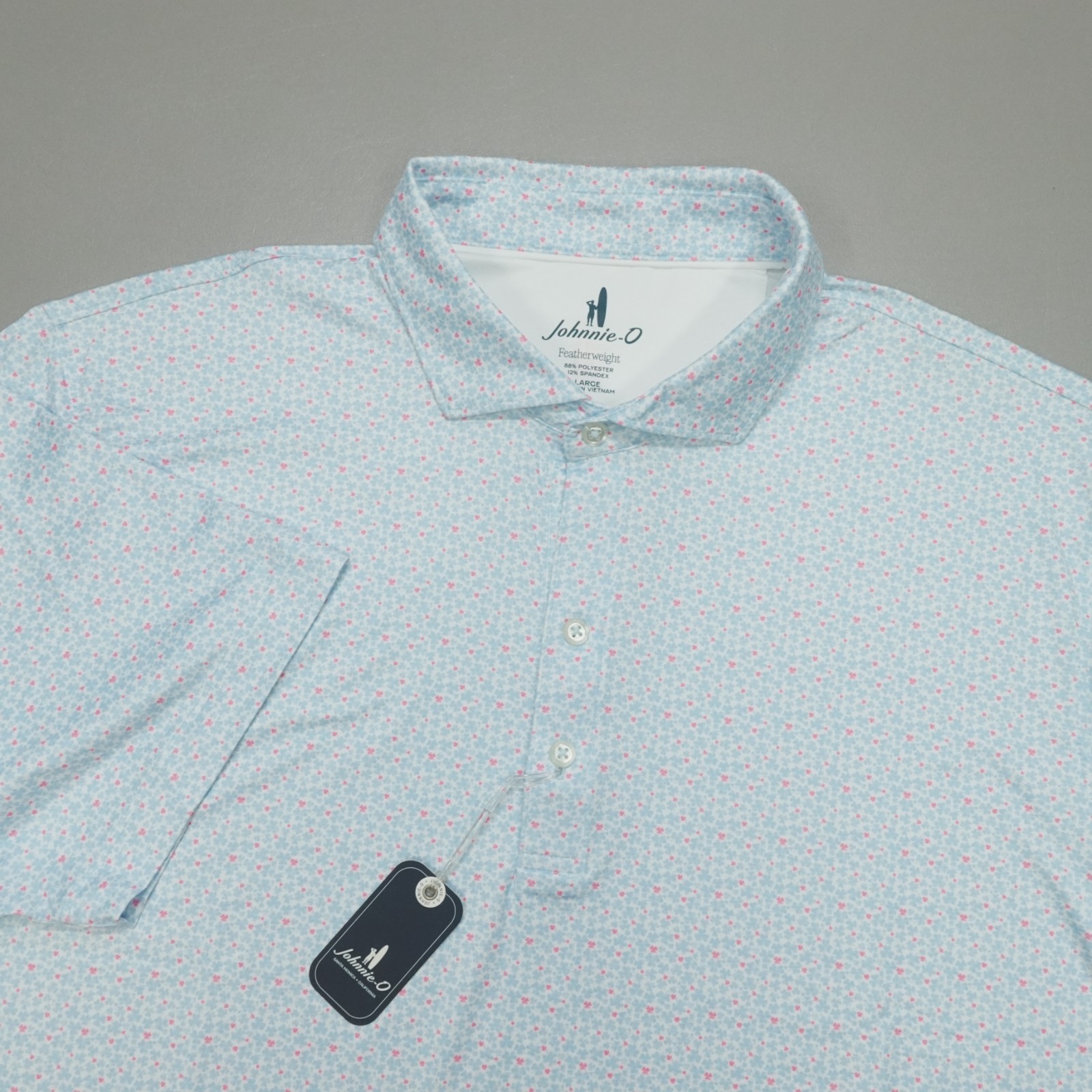 Johnnie-O Men’s Kona Four Leaf Clover Featherweight Golf Polo NWT $110
