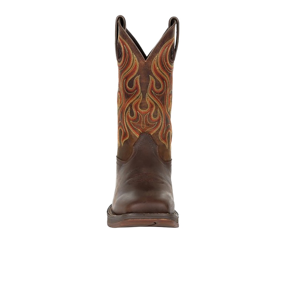 Durango Rebel Pull On Square Toe Cowboy Mens Brown Casual Boots DDB0317