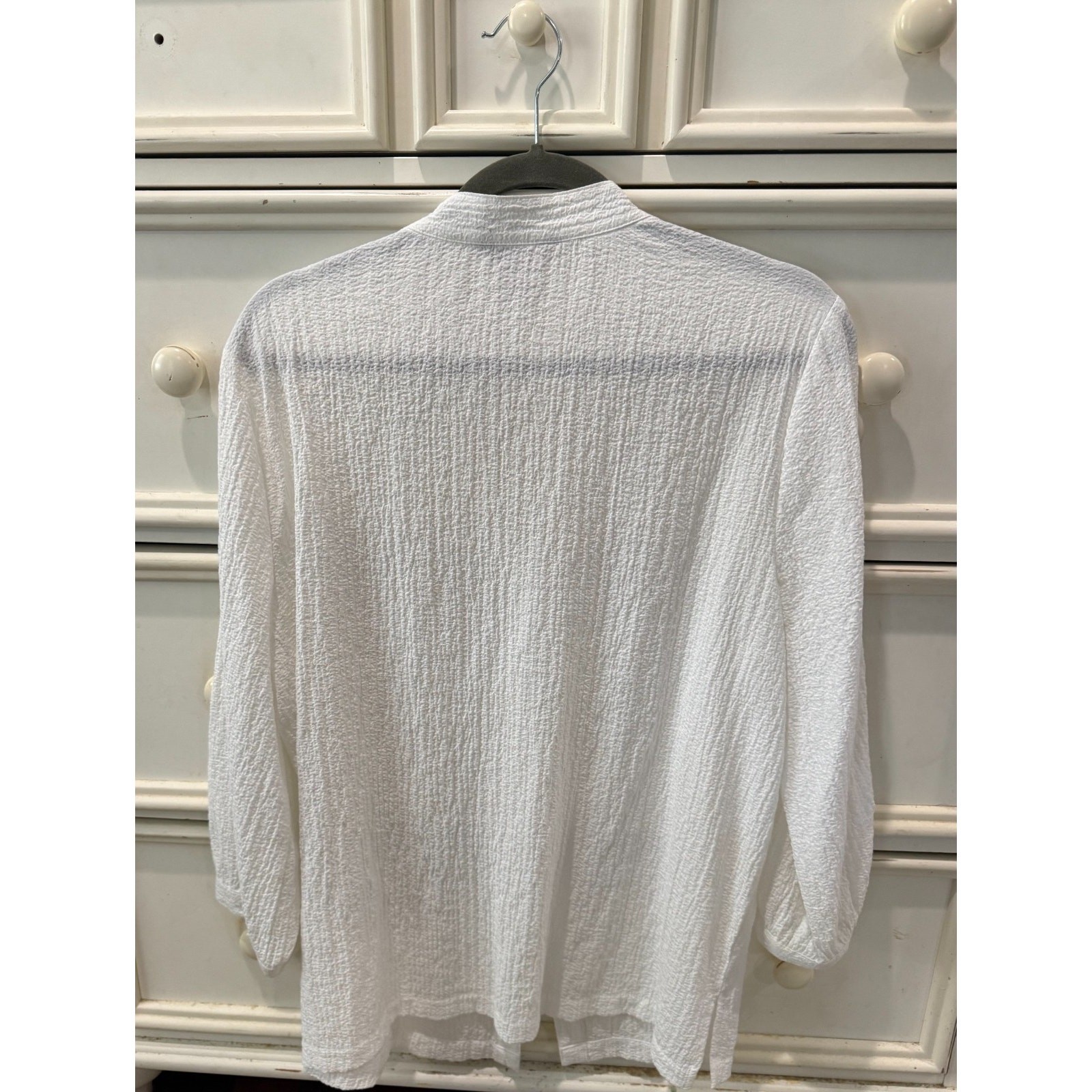 White Stag Textured V-Neck Button Front Blouse White XL 16-18