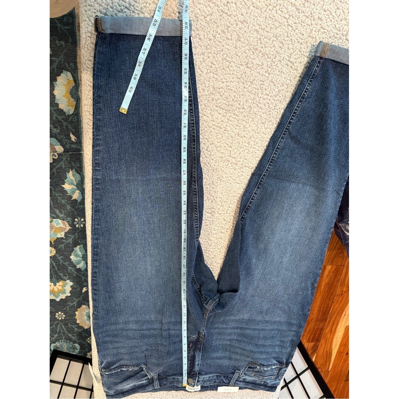 👖 Maurices m jeans Slim Straight Cuffed Jeans NWT • 22W Long • Medium Wash
