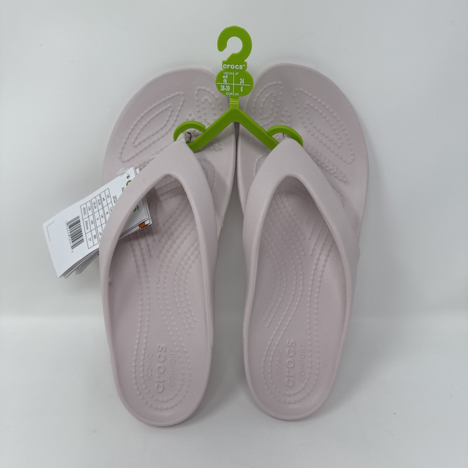 CROCS Women’s Sz 8/EUR 38-39 Kadee II Flip-Flop Sandal 202492-6P1 Pale Pink New