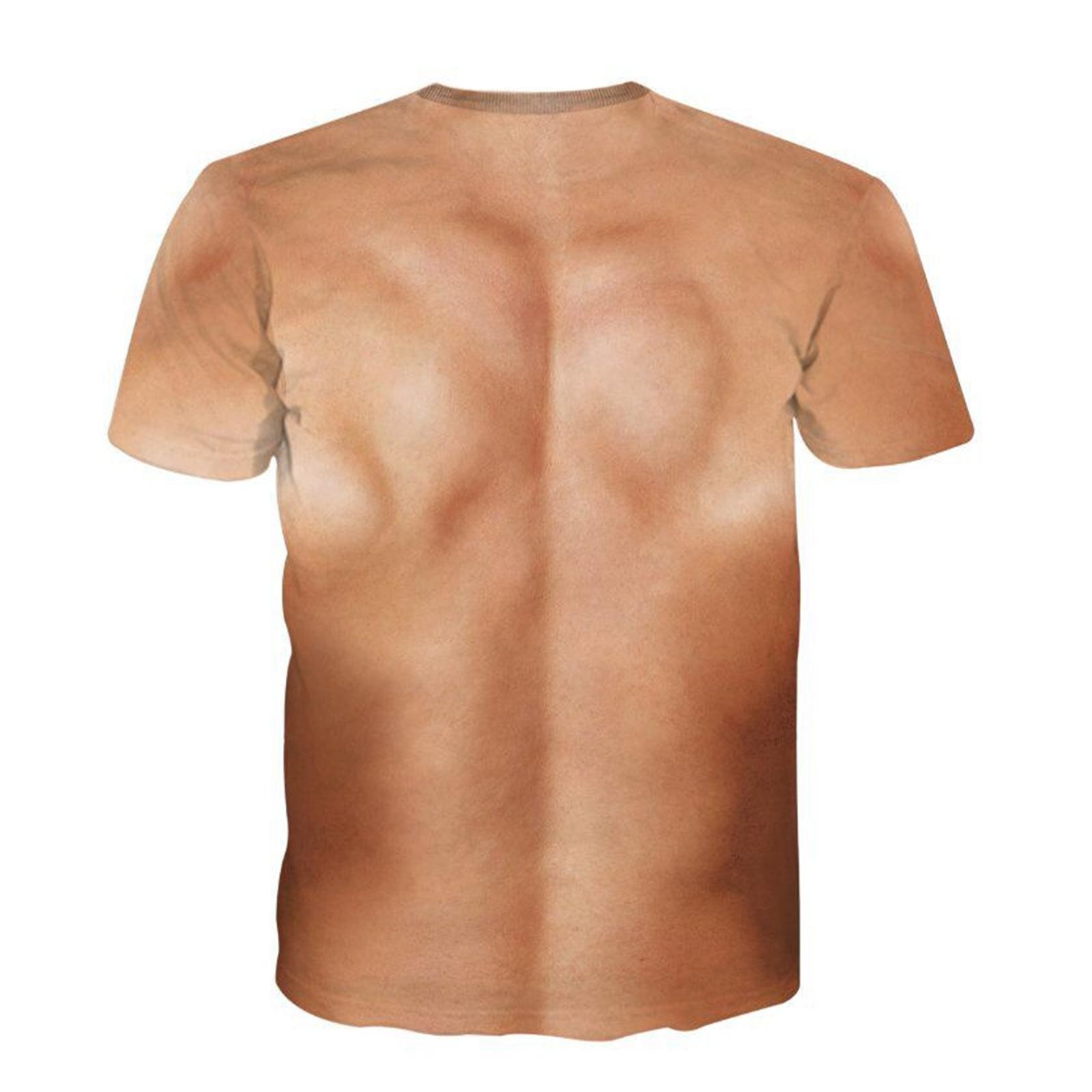 Funny 3D Muscle Printed Men’s Short Sleeve T Shirt Summer Tees Tee Tops
