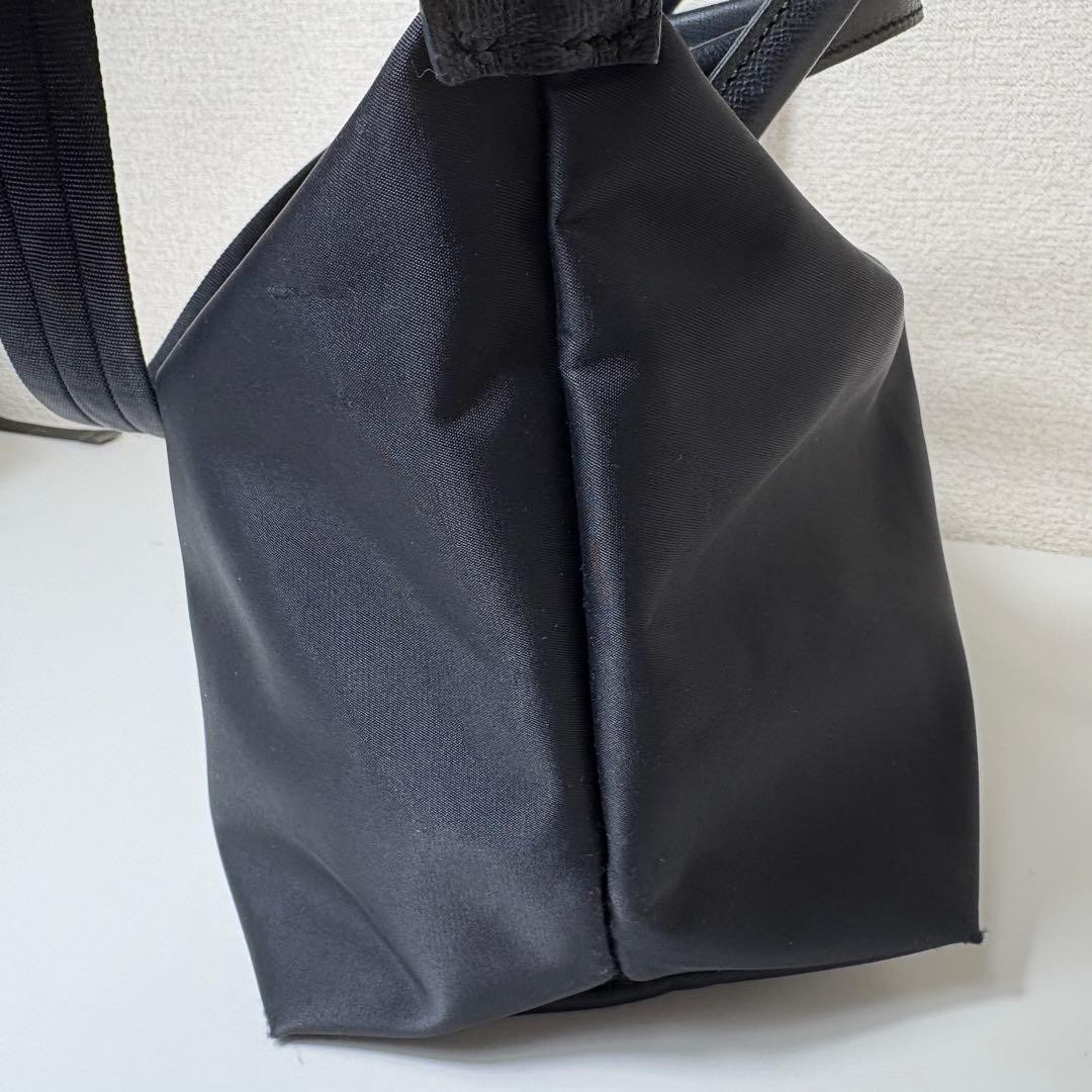 LONGCHAMP Le Pliage Black 2-Way Bag Nylon Leather