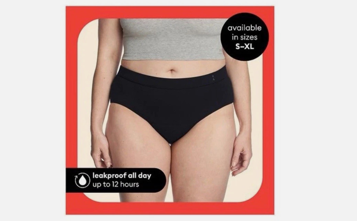 Thinx For All Period Underwear Brief Slip All-Day Absorbency Size L – Black NEW