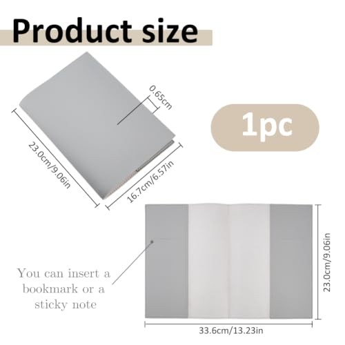 PU Leather Journal Cover 23×16.7cm/9.06×6.57in Rustic PU Leather Book Gray