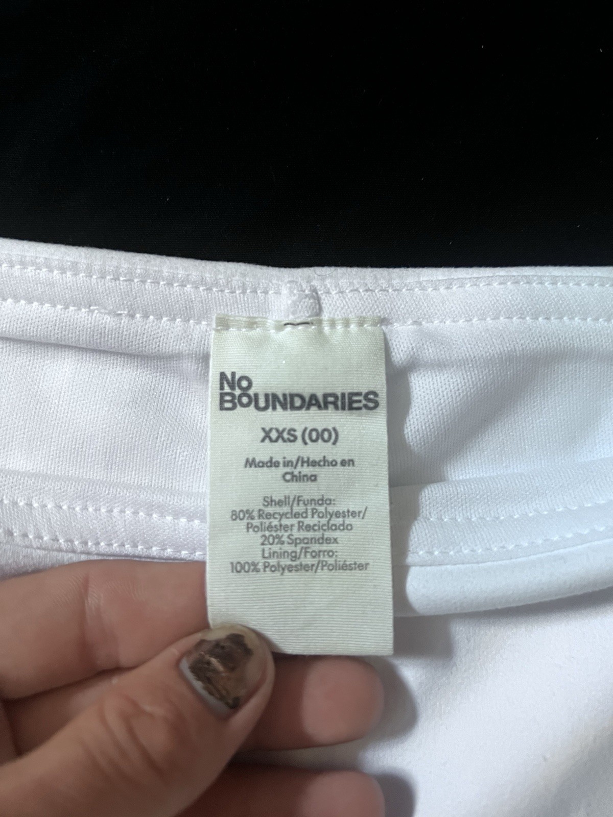 No Boundaries white mini skort in XXS (00)