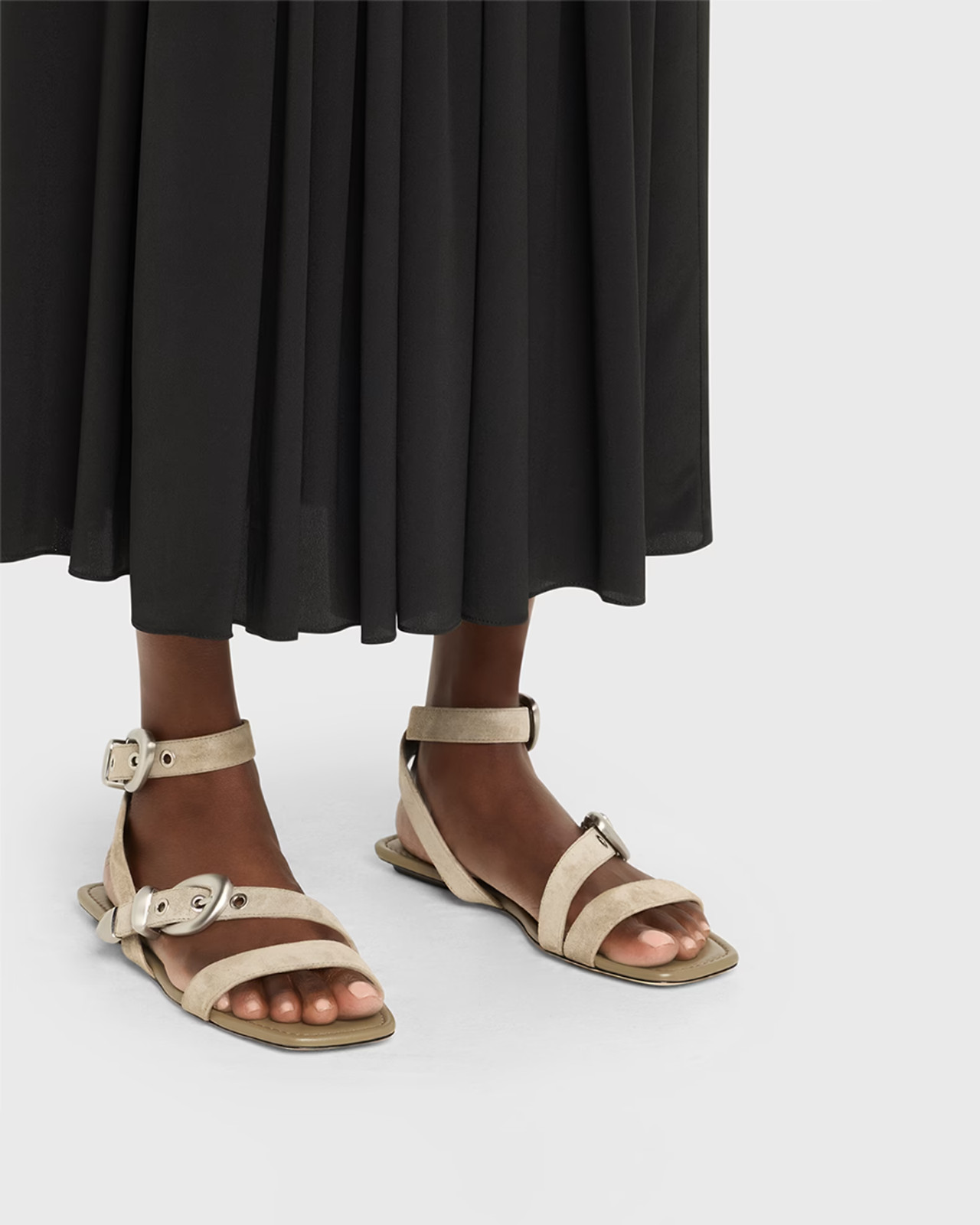 NEW STUART WEITZMAN Maven Sport Suede Leather Sandals 7.5 Adobe Open Toe