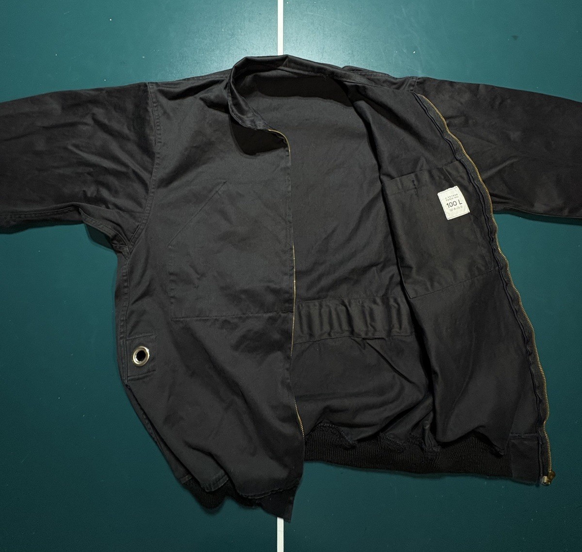 VTG 1991 French Police Dog Handler Bomber Jacket J. Veyrier Black 100L DMC Zip
