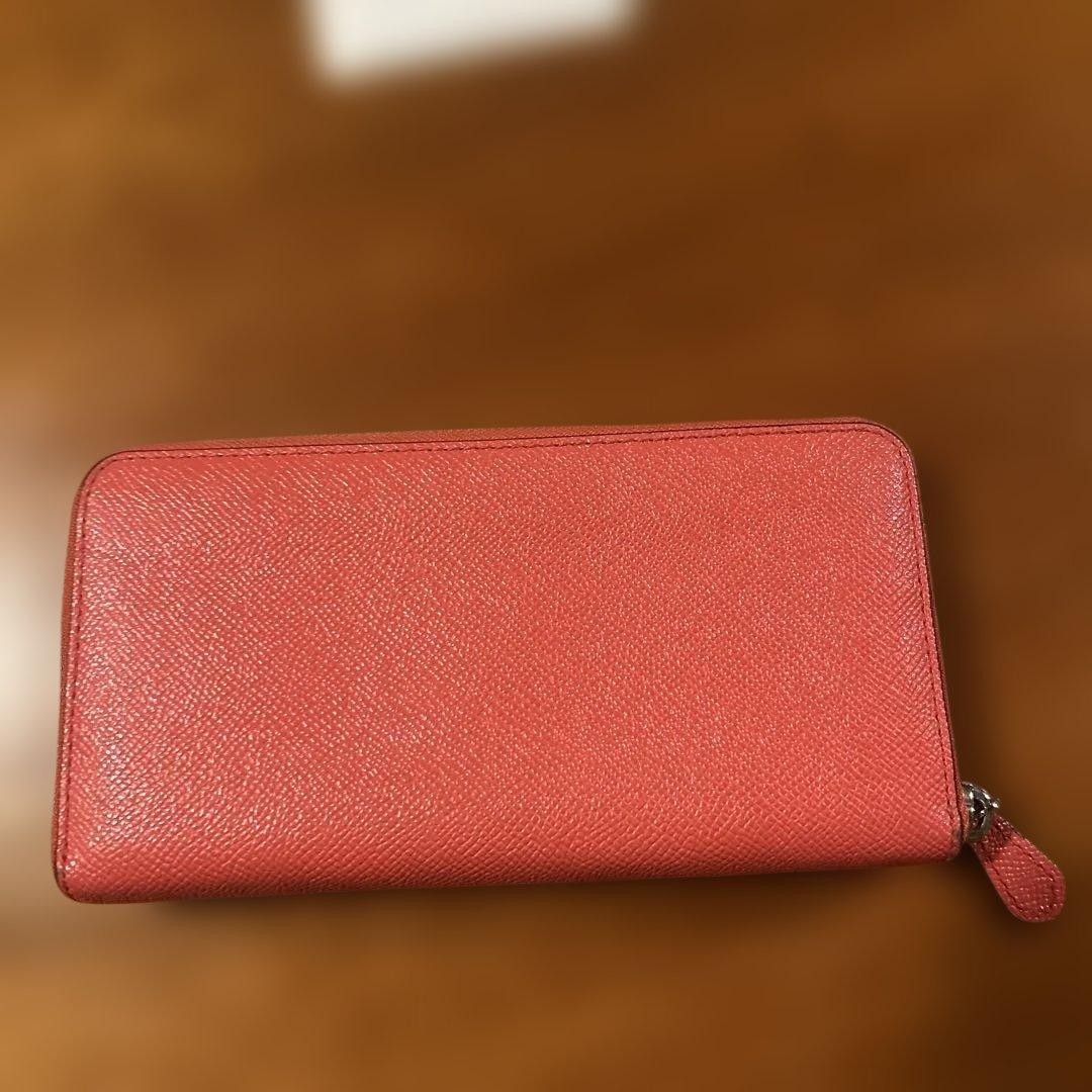 COACH Long Wallet Round Zipper Coral Pink