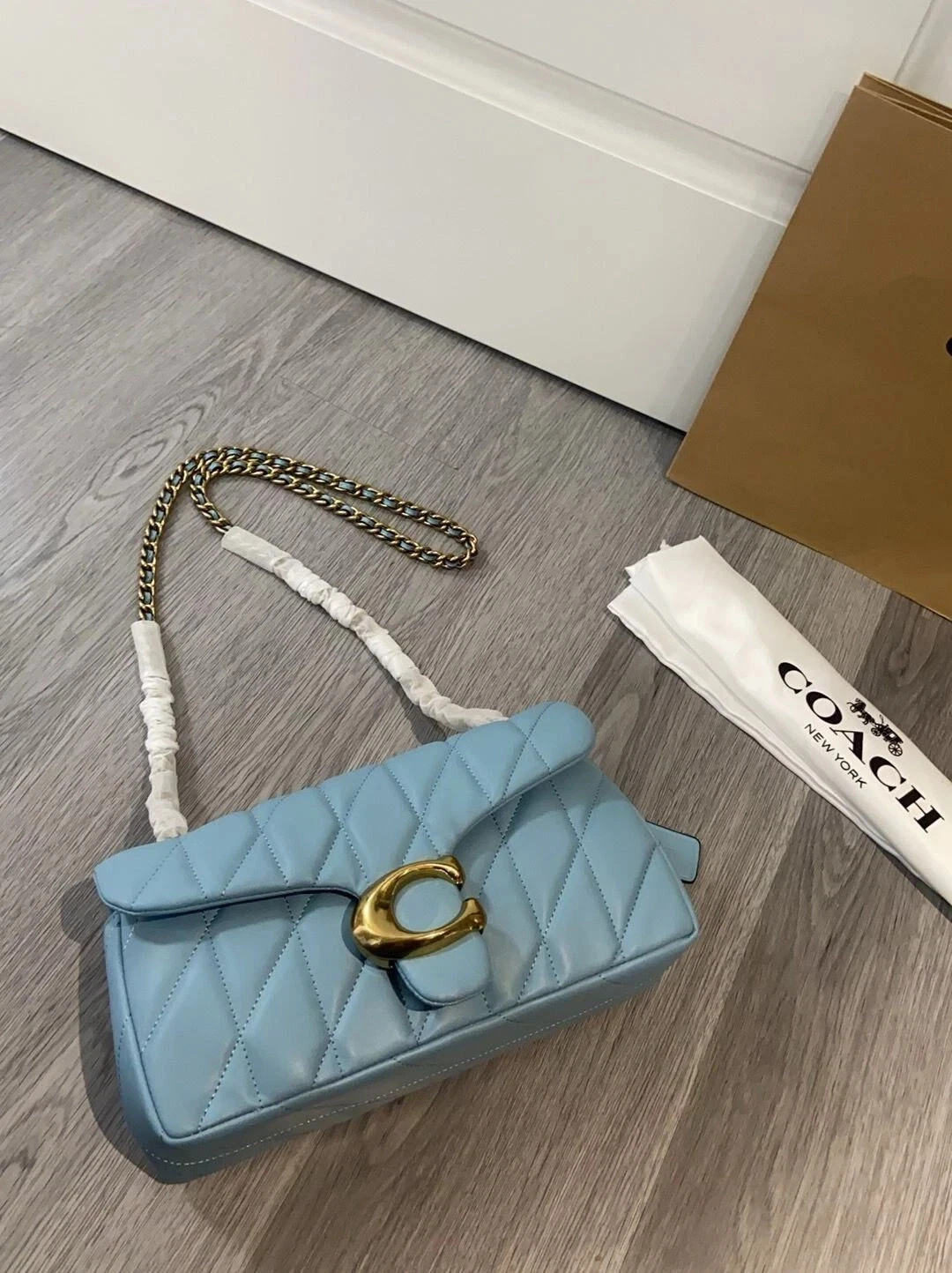 Coach Tabby Shoulder Bag 26 Quilted CP150 H 5.51 in x W 10.23 in x D 3.14in Blue