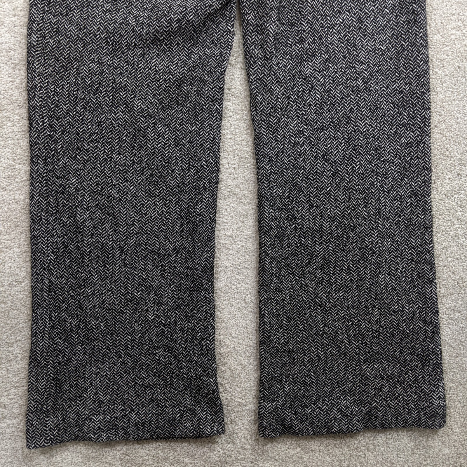 Hobbs London Italian Fabric Wool Blend Herringbone Trousers UK 10 Grey Wide Leg