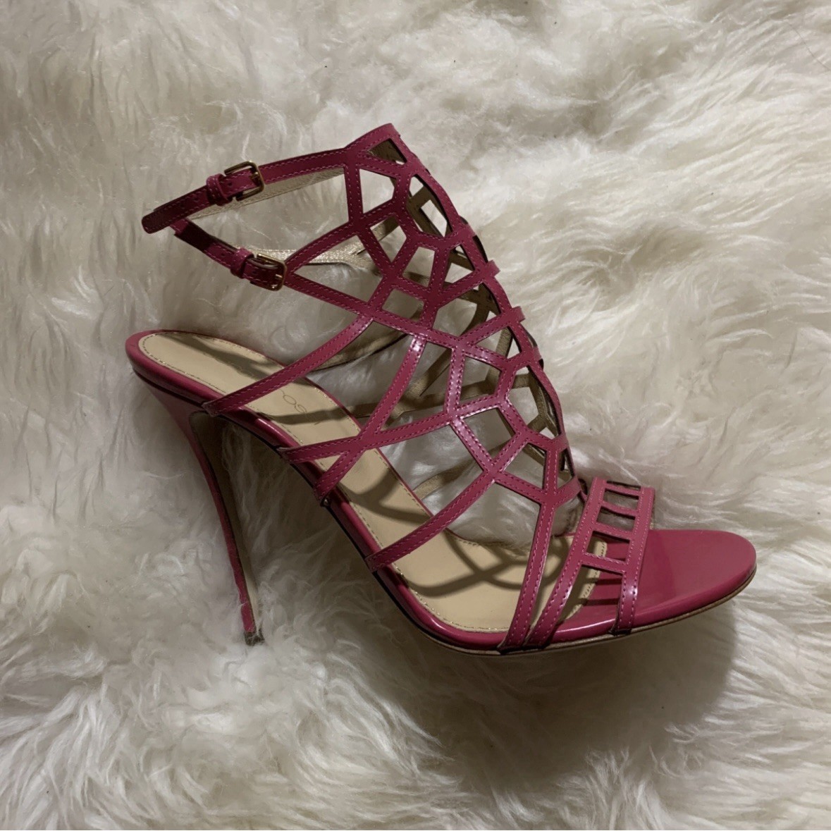 Sergio Rossi caged leather sandal heels