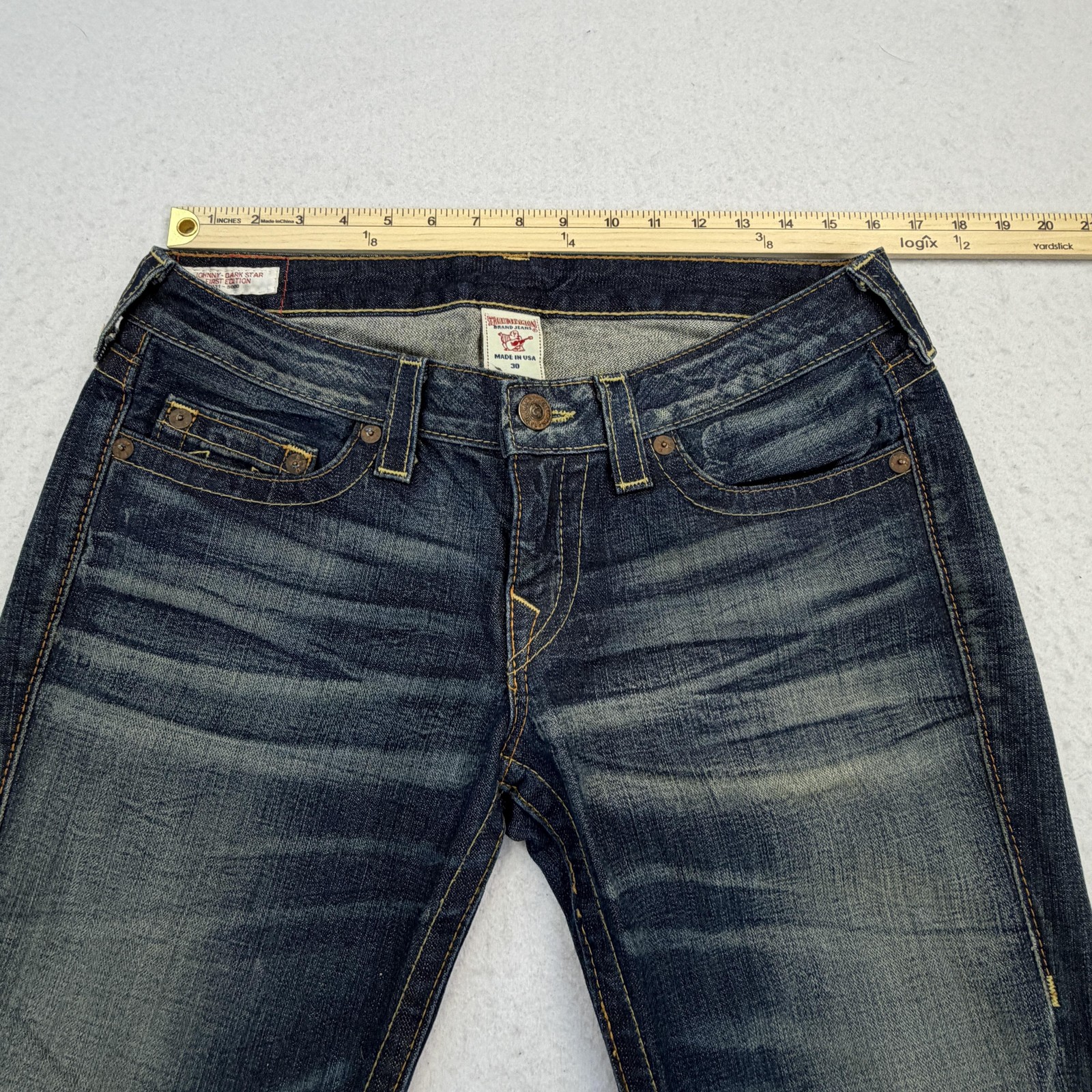 True Religion First Edition Johnny Dark Star Jeans 30×34 Straight Made USA