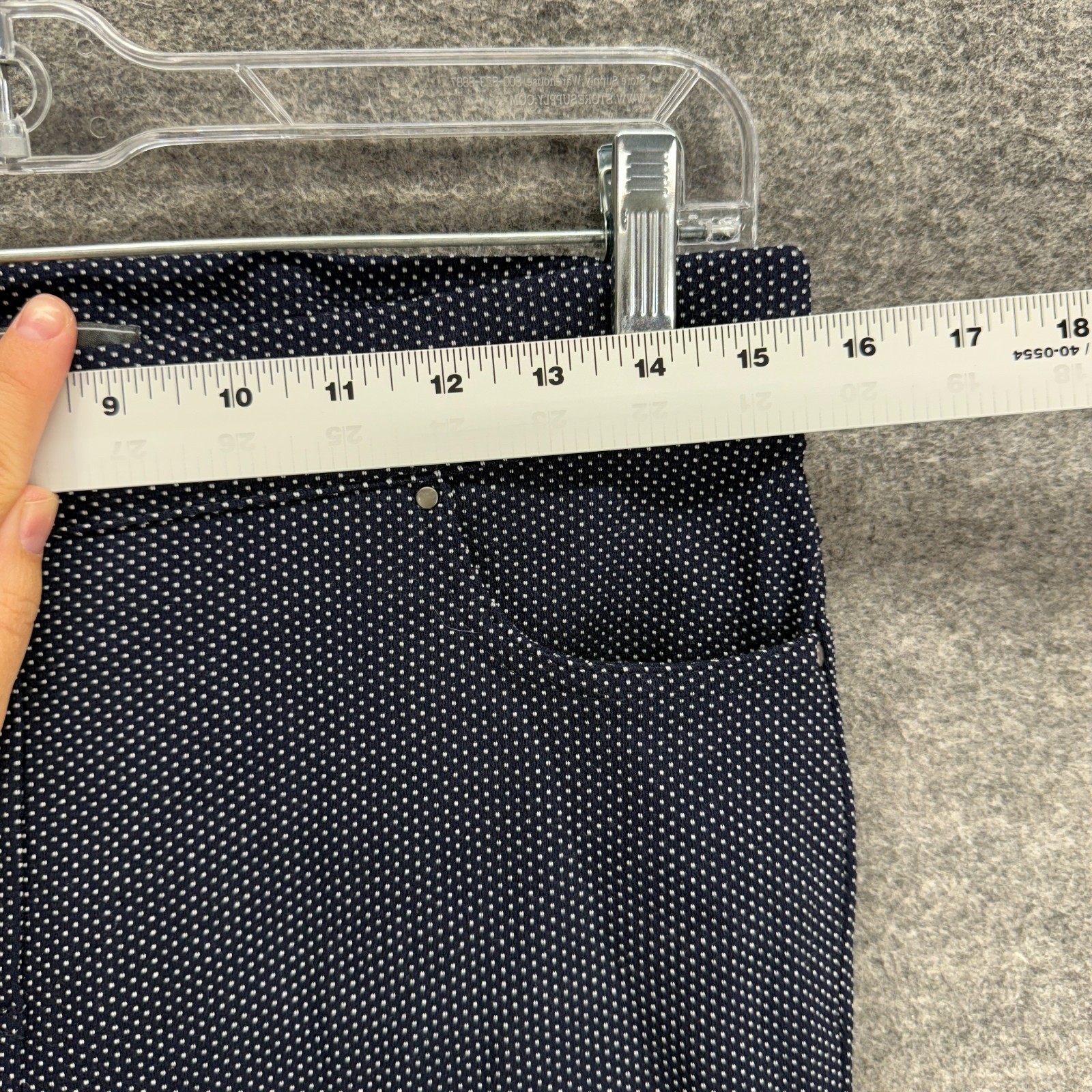 89th & Madison Cropped Pants Women M Blue Polka Dot Mid Rise Flat Front