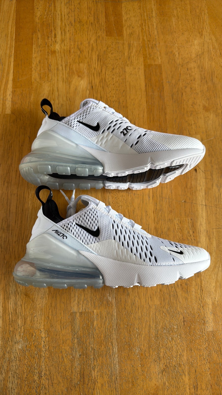 Women’s 10, Men’s 8.5 Nike Air Max 270 2024 AH6789-100 White Black airmax