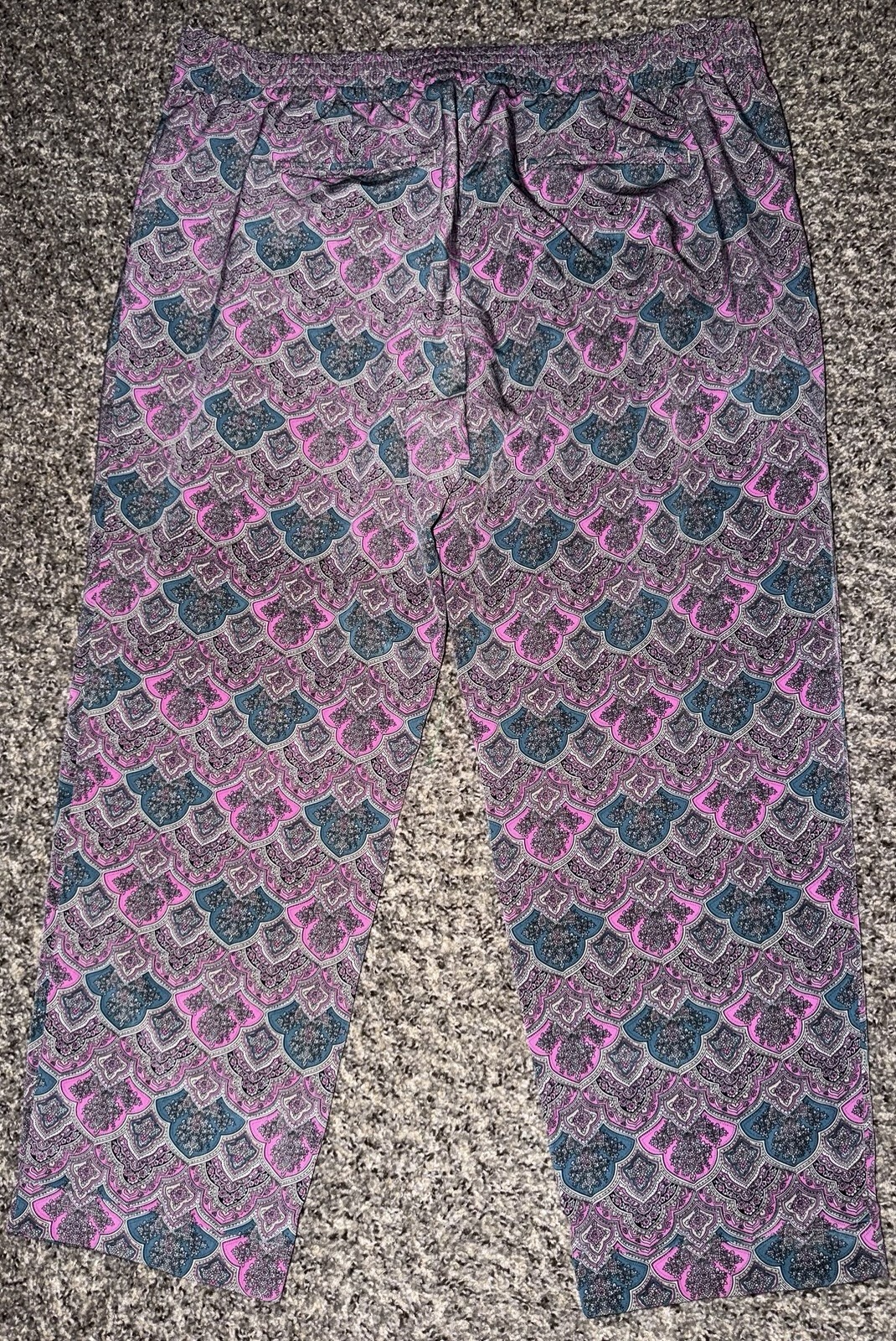 The Limited Womens Size 16 Ankle Pants Pink Teal Medallion Paisley Print Career