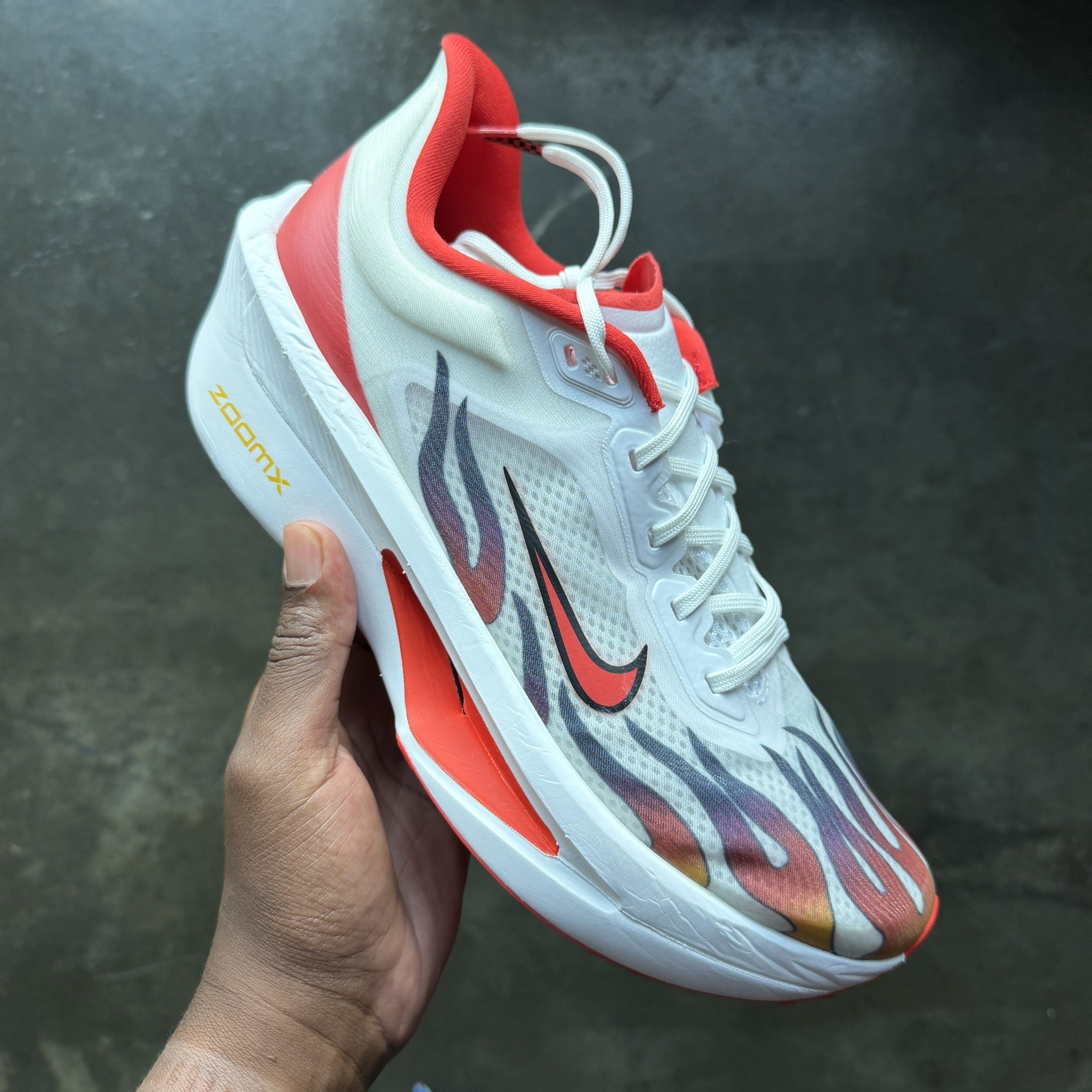 NIKE Zoom Fly 6 Premium HQ3498-100 White Black Red Road Running Shoes US Size 11