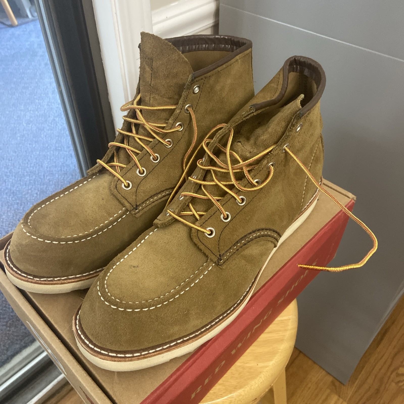 Red Wing Heritage Moc Toe Mens Boots 8881 Olive 12D Factory Seconds EUC