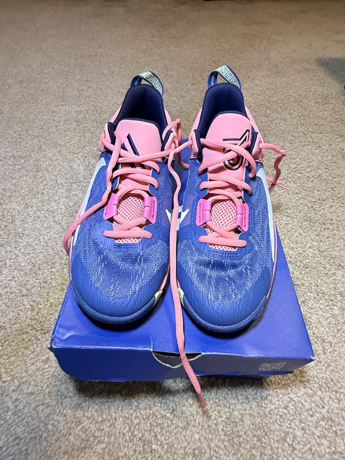 EUC Nike Giannis Immortality 2 GS Size 4Y Pink Gaze/Celestine Blue