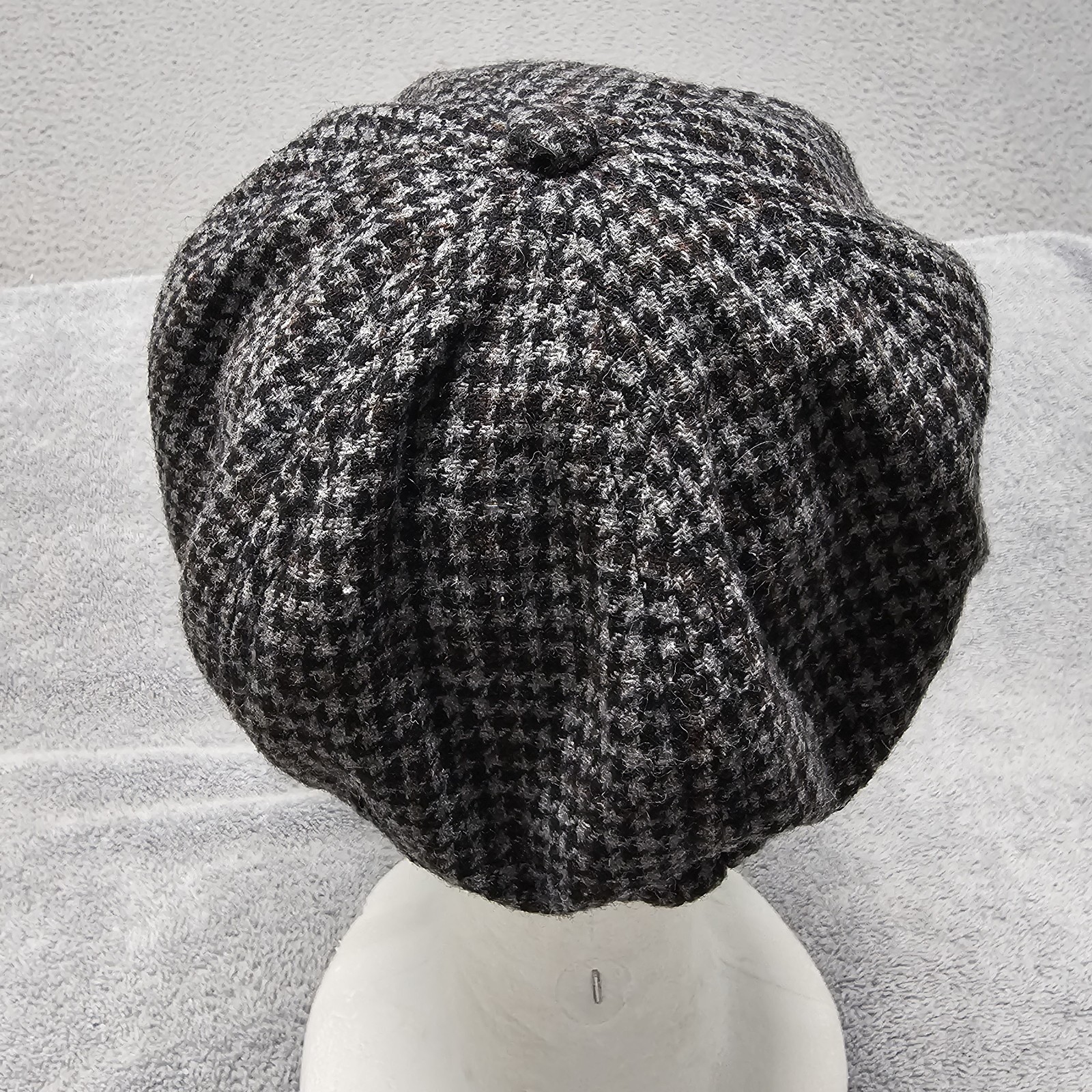 Pistil Cadet Hat Billed Newsboy Cap Wool Blend Gray Hounds tooth O/S